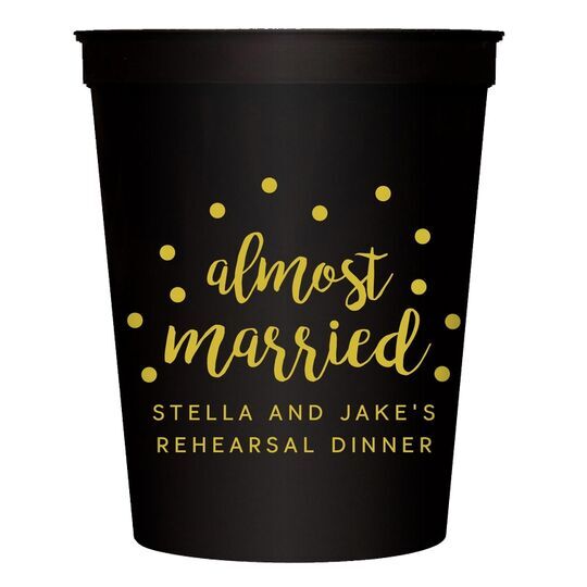 Confetti Dots Almost Married Stadium Cups